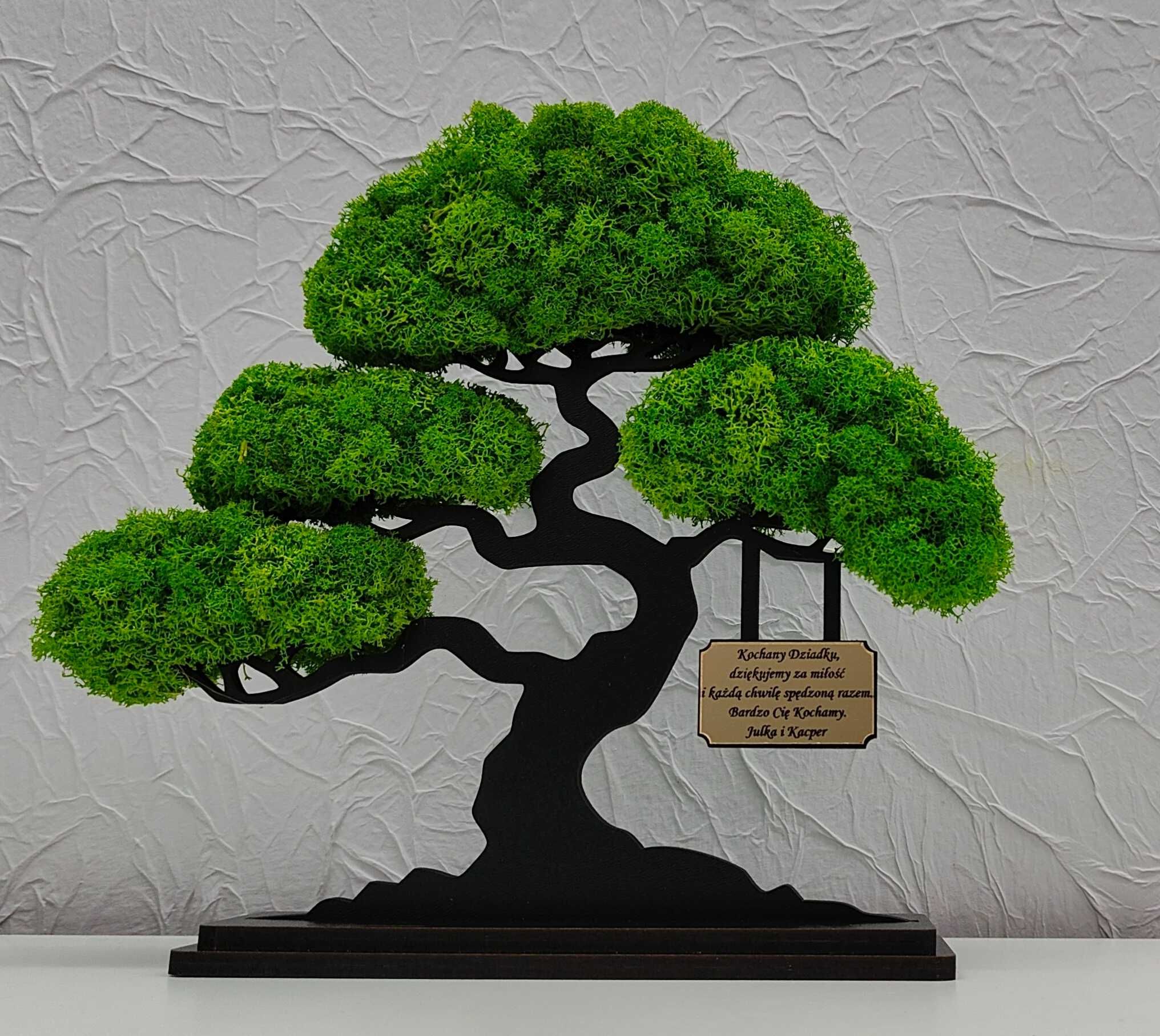Drzewo bonsai mech 3D stojące Dzień Babci Mamy dow okazja dowolny teks