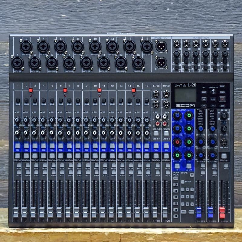 Zoom Livetrack L-20 mesa mixer interface audio e gravador como nova