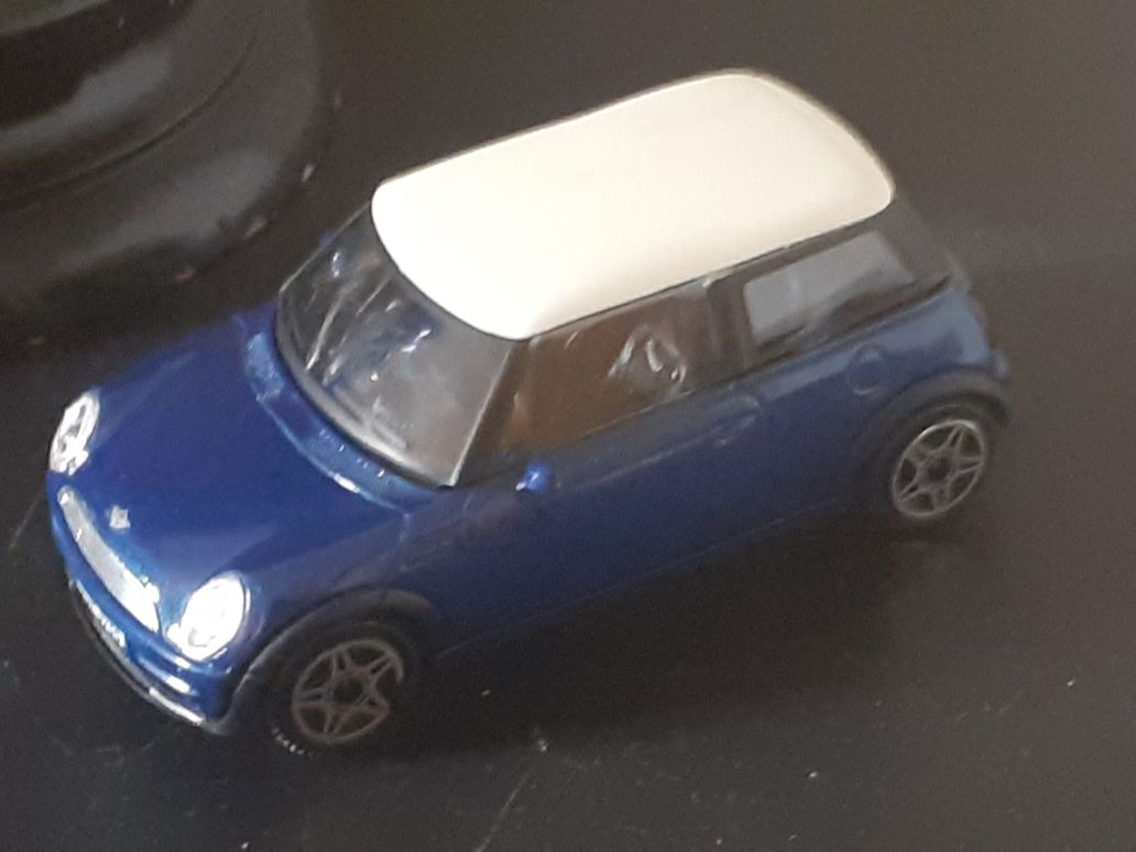 Carro Mini Cooper azul miniatura Coleção