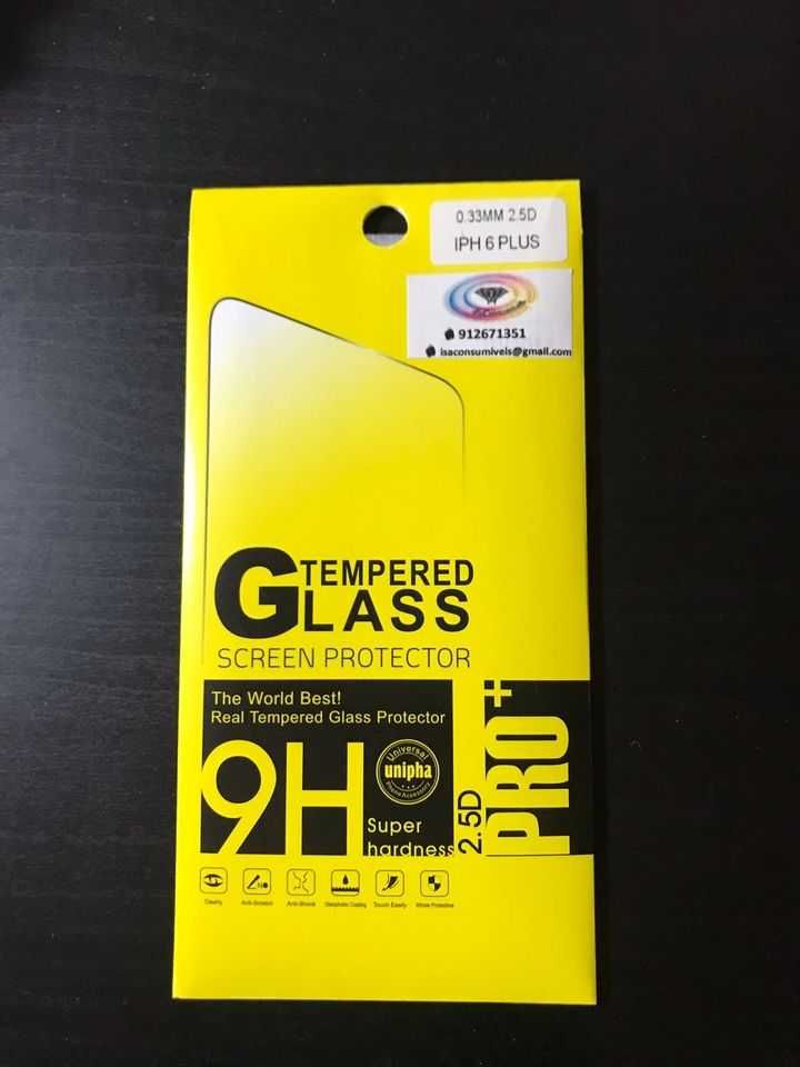 Película de vidro Apple 6 6s plus Transparente- por abrir