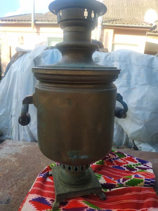 Самовар на вугіллі Баташова старовинний латунний