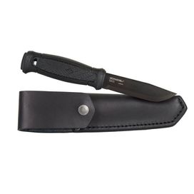 Nóż Morakniv Garberg Black C (Leather Sheath) - Carbon Steel - Czarny