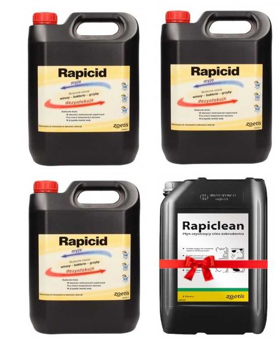 Rapicid 3x5 litrów + Rapiclean 5litrów GRATIS