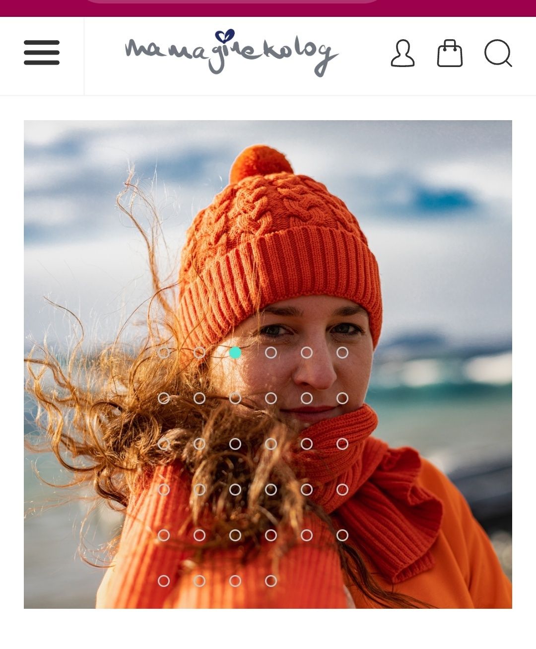 Czapka damska  100% merino pomarańczowa mama ginekolog