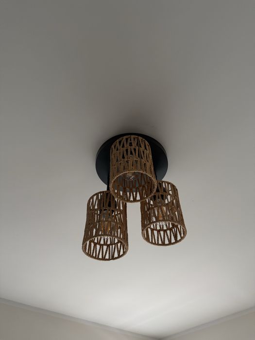 Lampa sufitowa 3 punktowa BOHO Rattanowa
