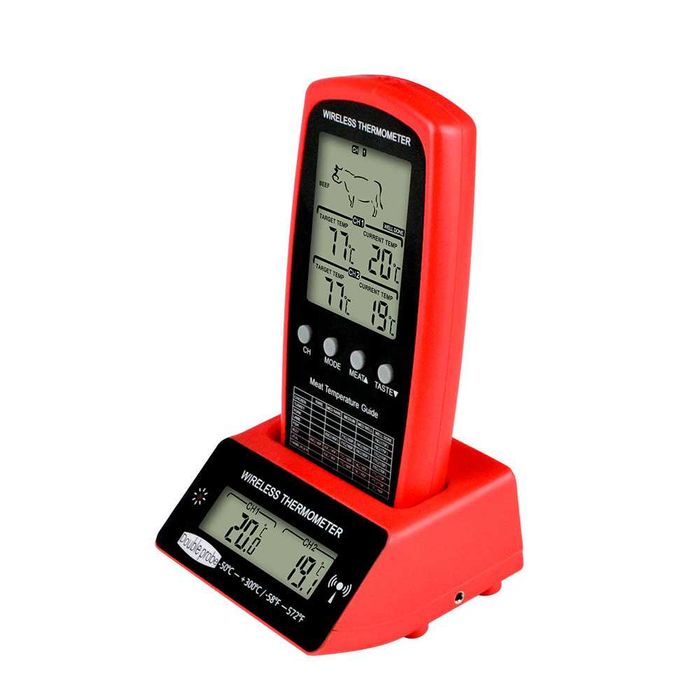 Кухонный кулинарный термометр для мяса с 2 выносными щупами и сигналом