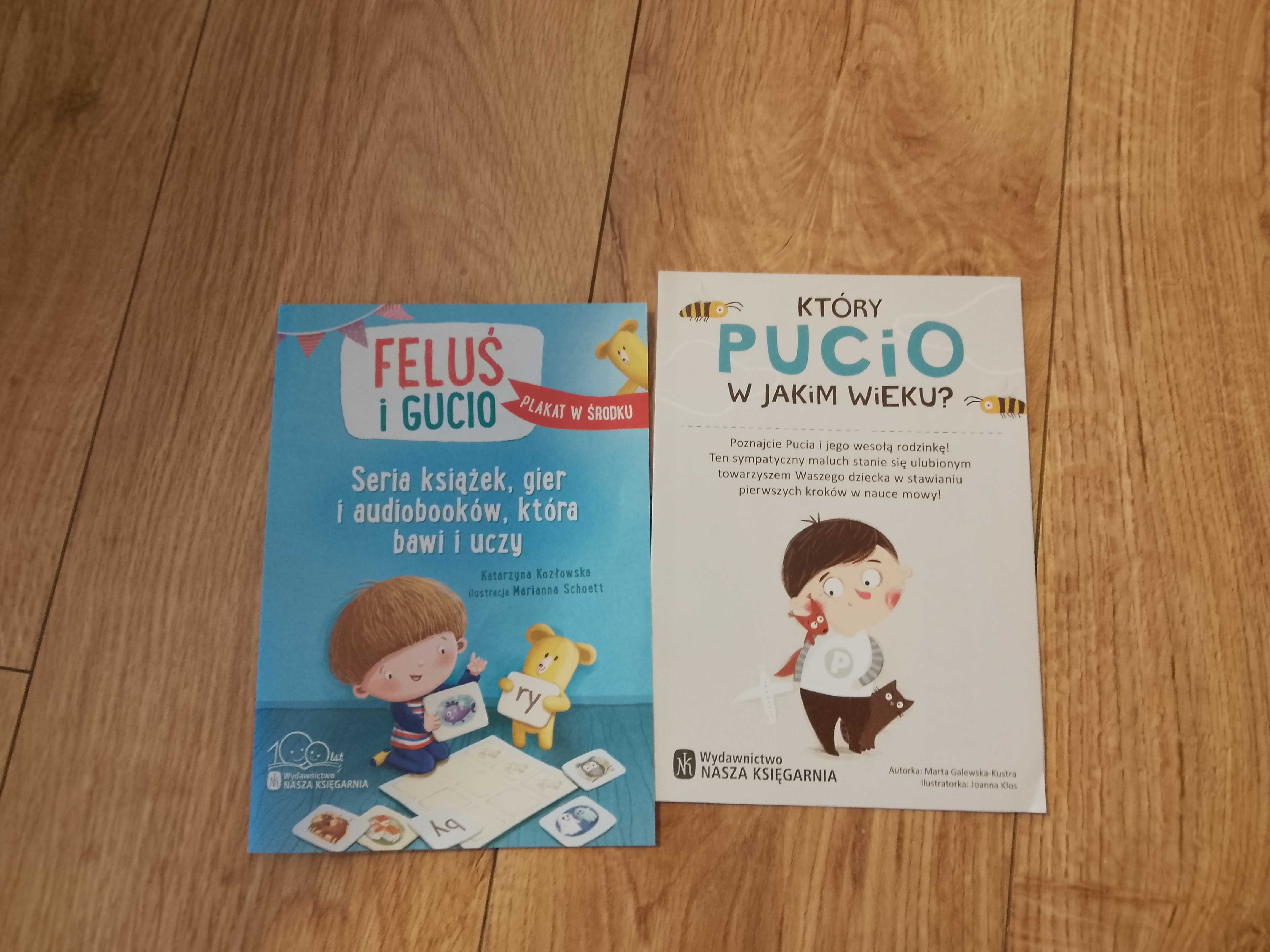 plakat dla dzieci alfabet felus i gucio, katalog pucio i naklejki lego