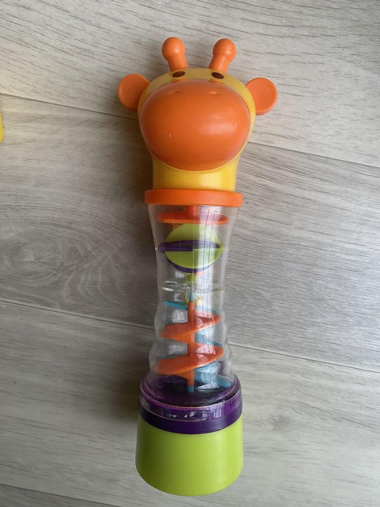 Brinquedo didático bebé pirâmide, formas e torre chocalho girafa