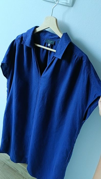 Sukienka damska midi luźna oversize z lnem lniana gładka L XL 44