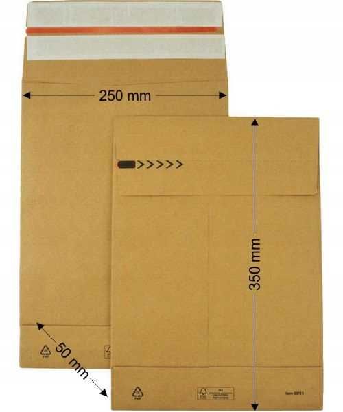 Koperty rozszerzane B4 25x35cm 50szt Zestaw Kopert Wysyłka Papierowe