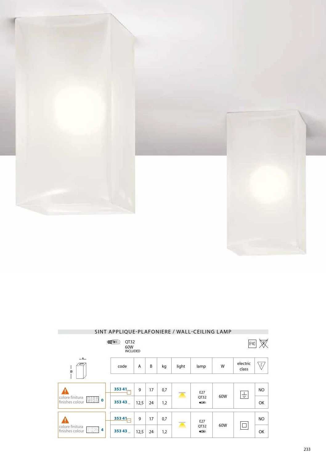 Kinkiet Esedra light SINT 353414 Szkło