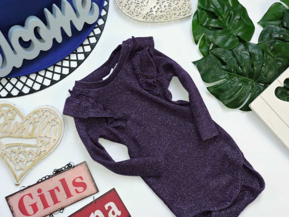 Name It - brokatowe body falbanki , prążek r 68