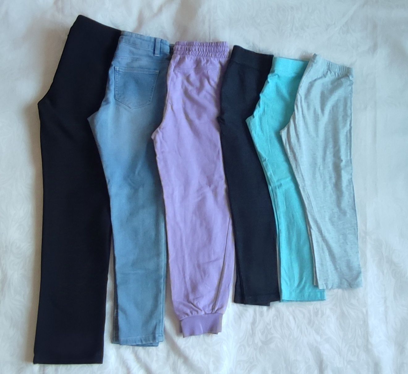 Mini paka 6 par spodni( eleganckie,jeans, dresowe i getry)12/13 lat