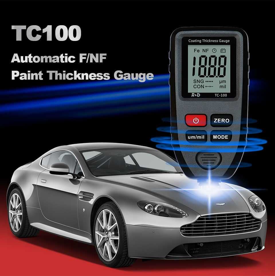 Miernik grubości R&D TC100 Tester grubości lakieru samochodowego