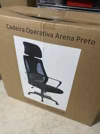 NOVA - Cadeira Escritório Rotativa Preta - Arena