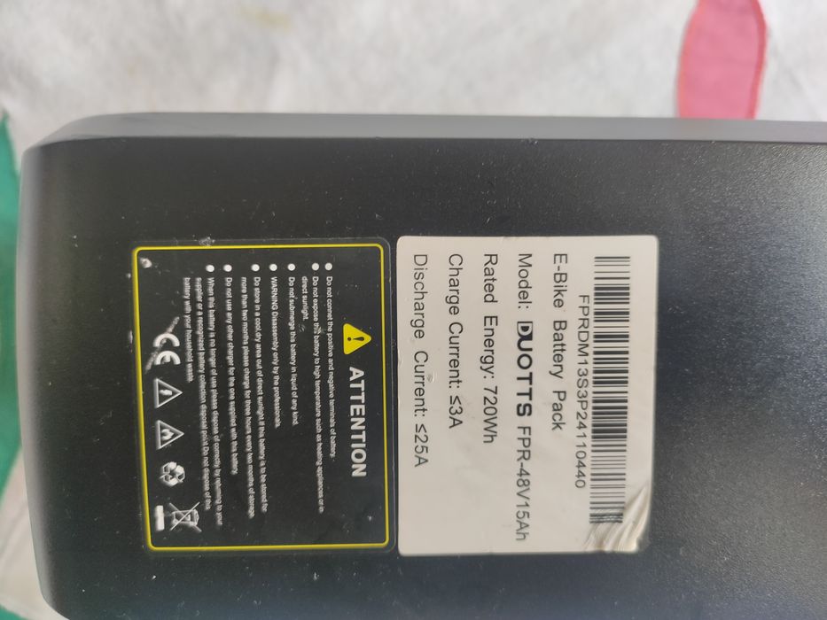 Bateria DUOTTS para E-Bike – 48V 15Ah (720Wh)
