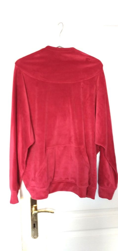 Welurowa bluza By Insomnia XL L M czerwona 42 40 38 welurowy dres lux