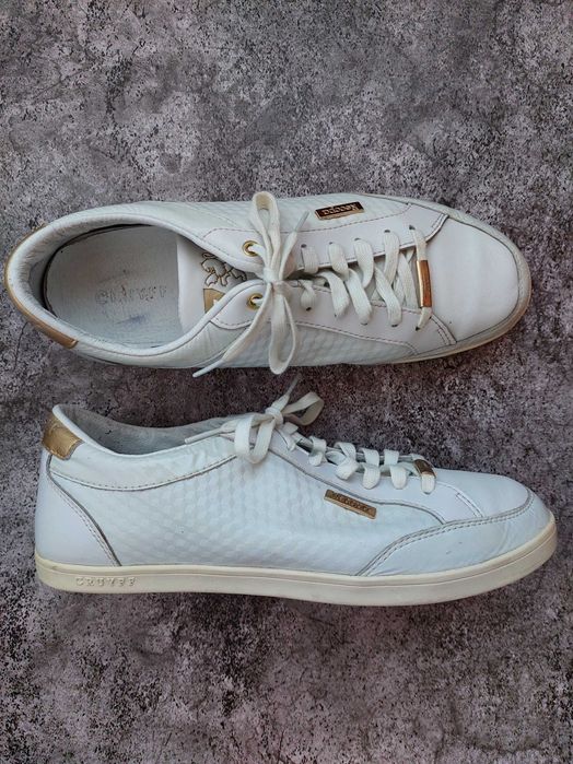 Белые кожаные кроссовки мокасины Cruyff recopa  оригинал 27,2см