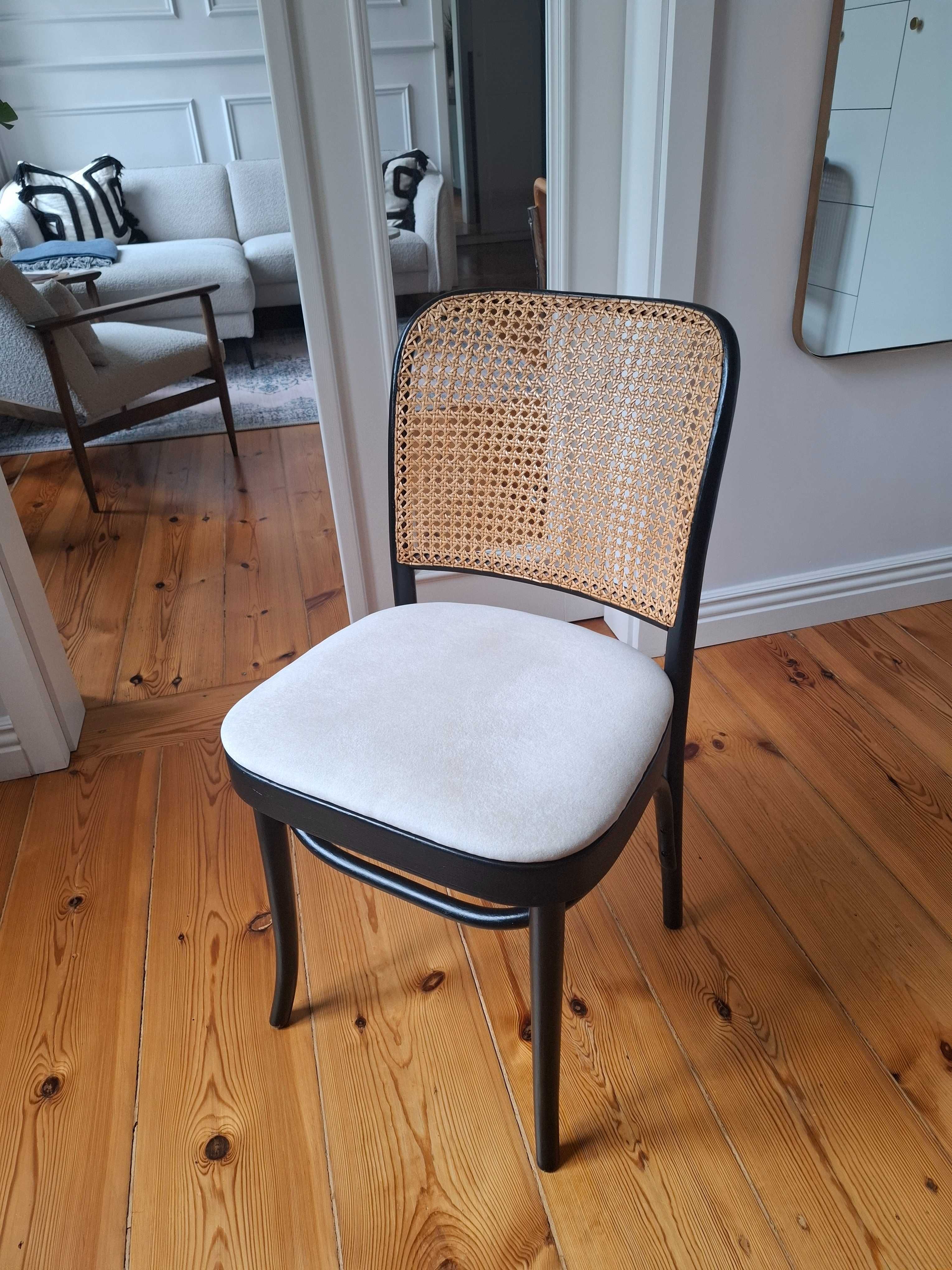Krzesło gięte, bukowe, Thonet, plecionka wiedeńska