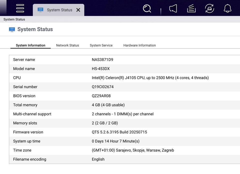 Qnap HS-453DX 4GB RAM NAS HDMI 4k 10GbE