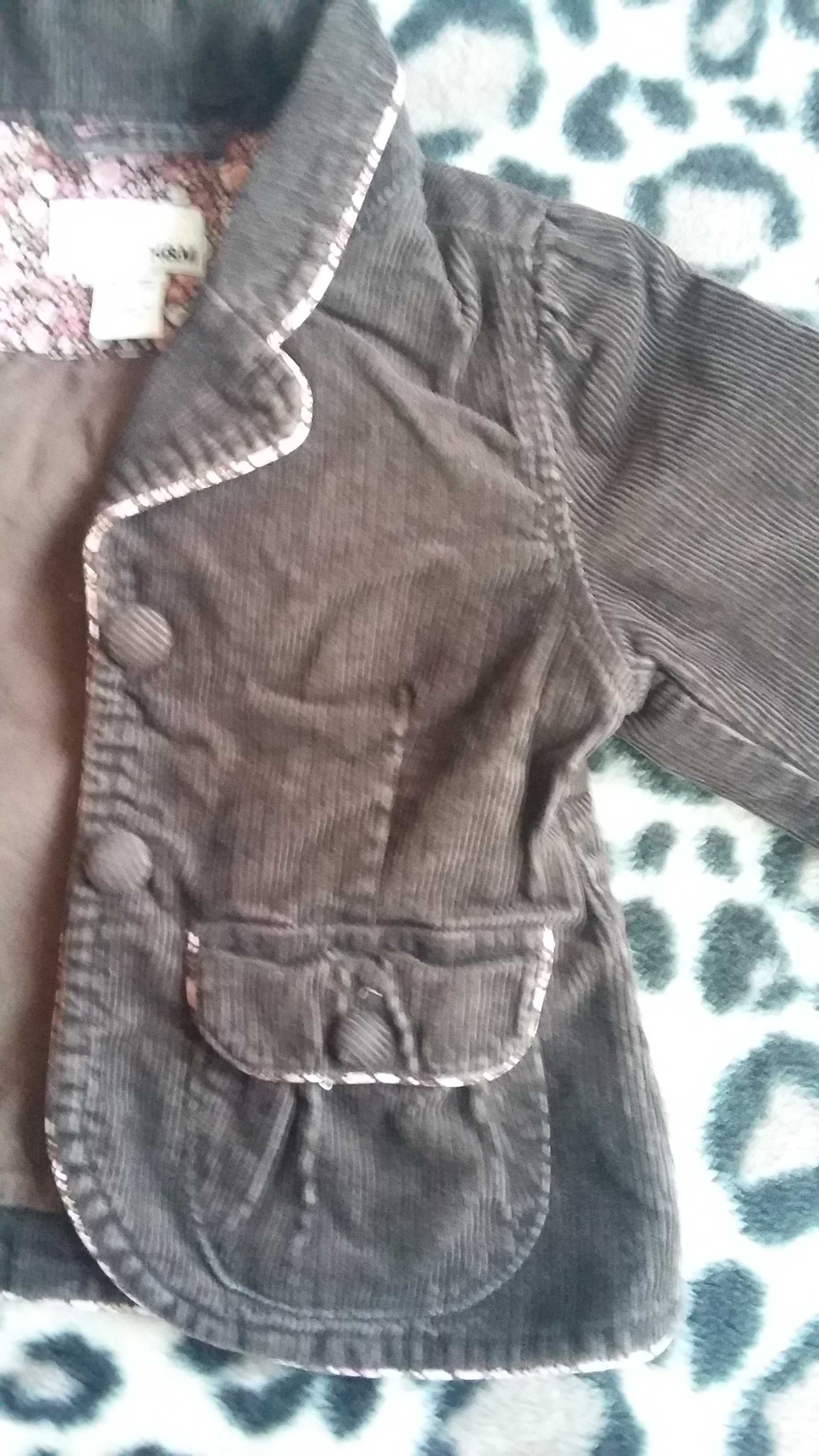 Kurteczka / marynarka H&M 86 cm brązowa sztruksowa