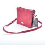 Torebka CROSSBODY, listonoszka z naturalnego korka - bordowa