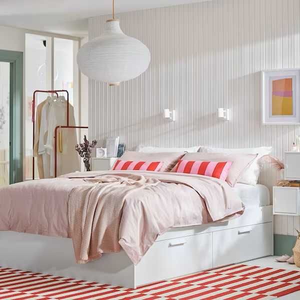 Leżanka  BRIMNES Rama łóżka z szufladamii 160x200 IKEA Nowa łóżko