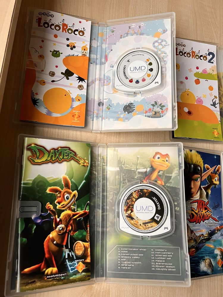 Zestaw 4 gier. Klasyki. Gry na psp. Loco roco 1+2, jak and daxter