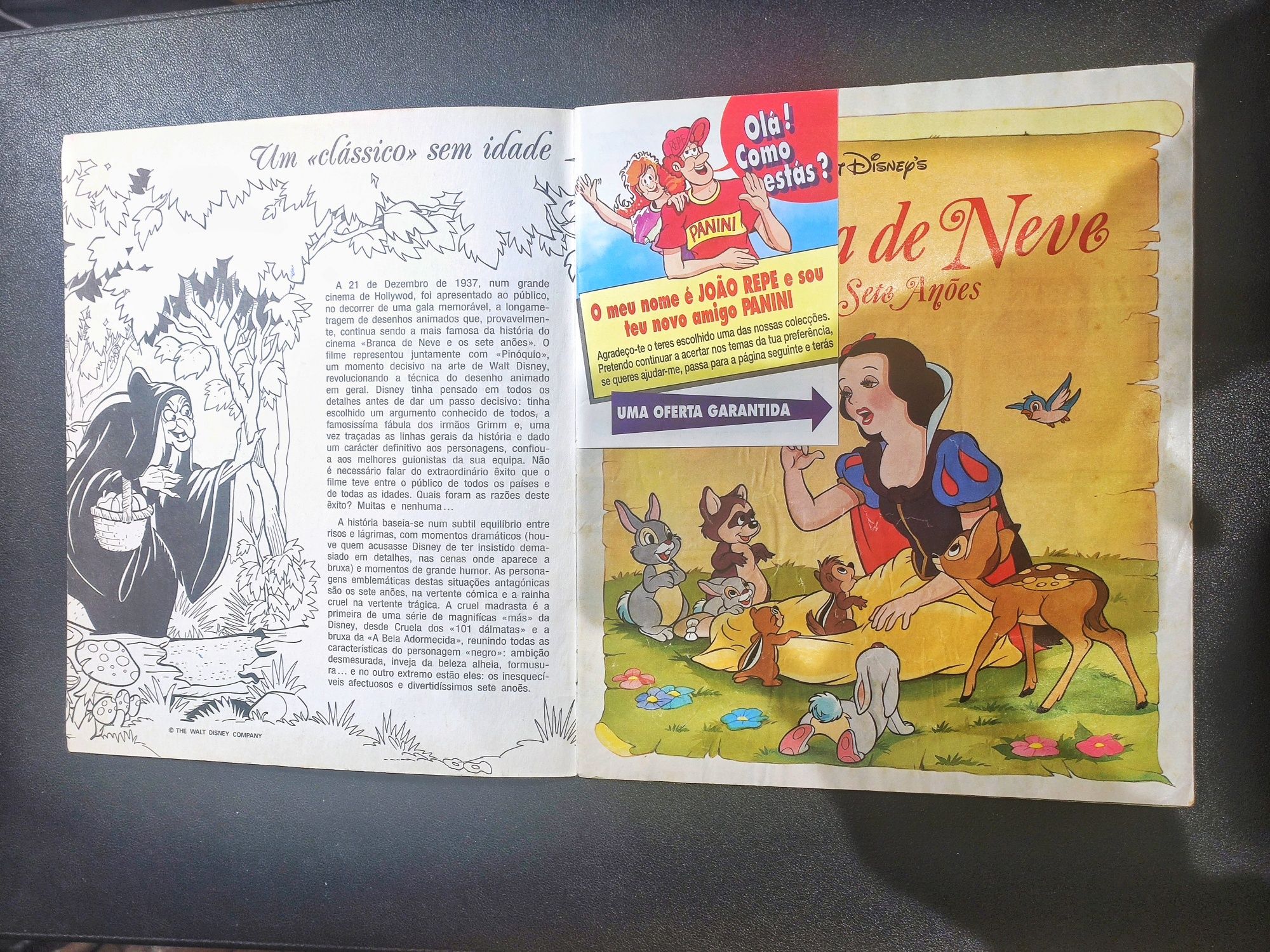 Caderneta de cromos Branca de Neve e os sete anões