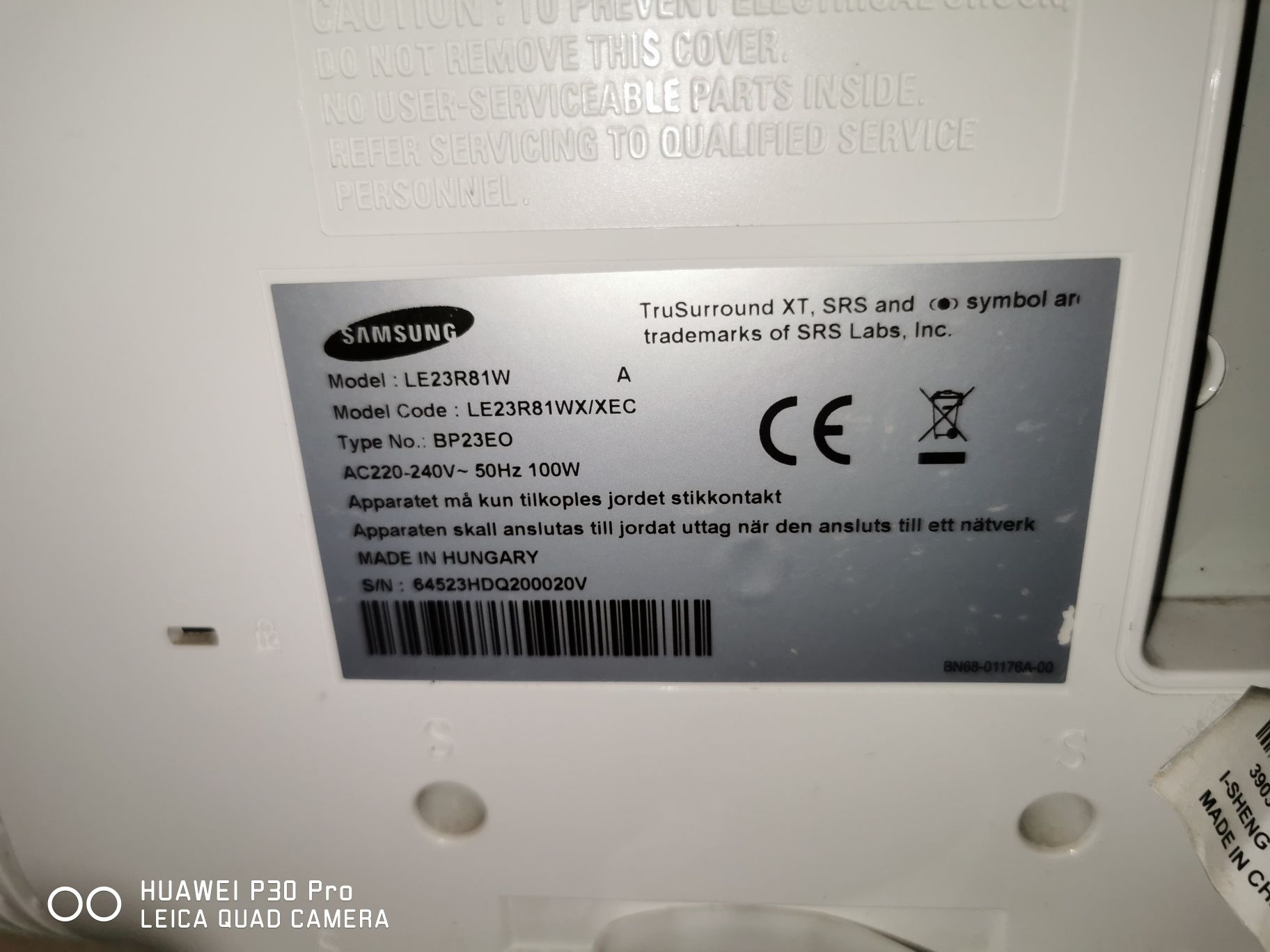 Piękny biały telewizor LCD SAMSUNG LE23R81 oryg. pilot gwarancja