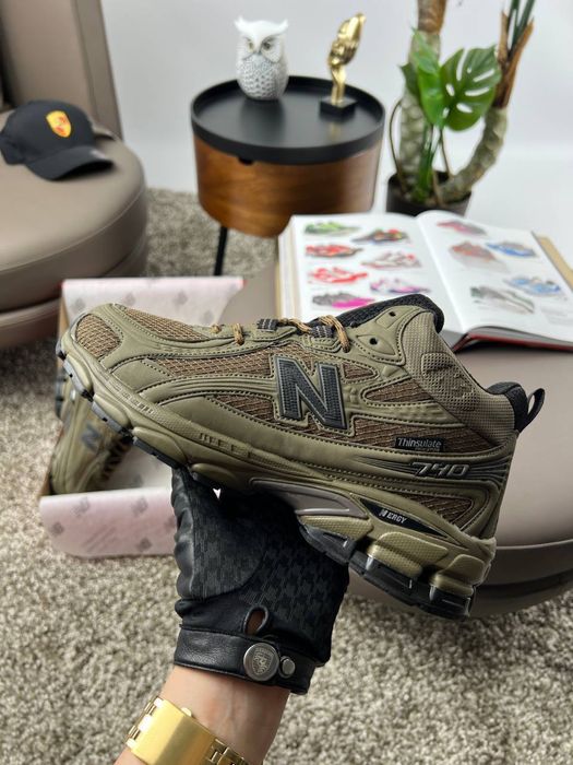 Чоловічі кросівки нью беланс на хутрі New Balance 740 Khaki Brown Fur
