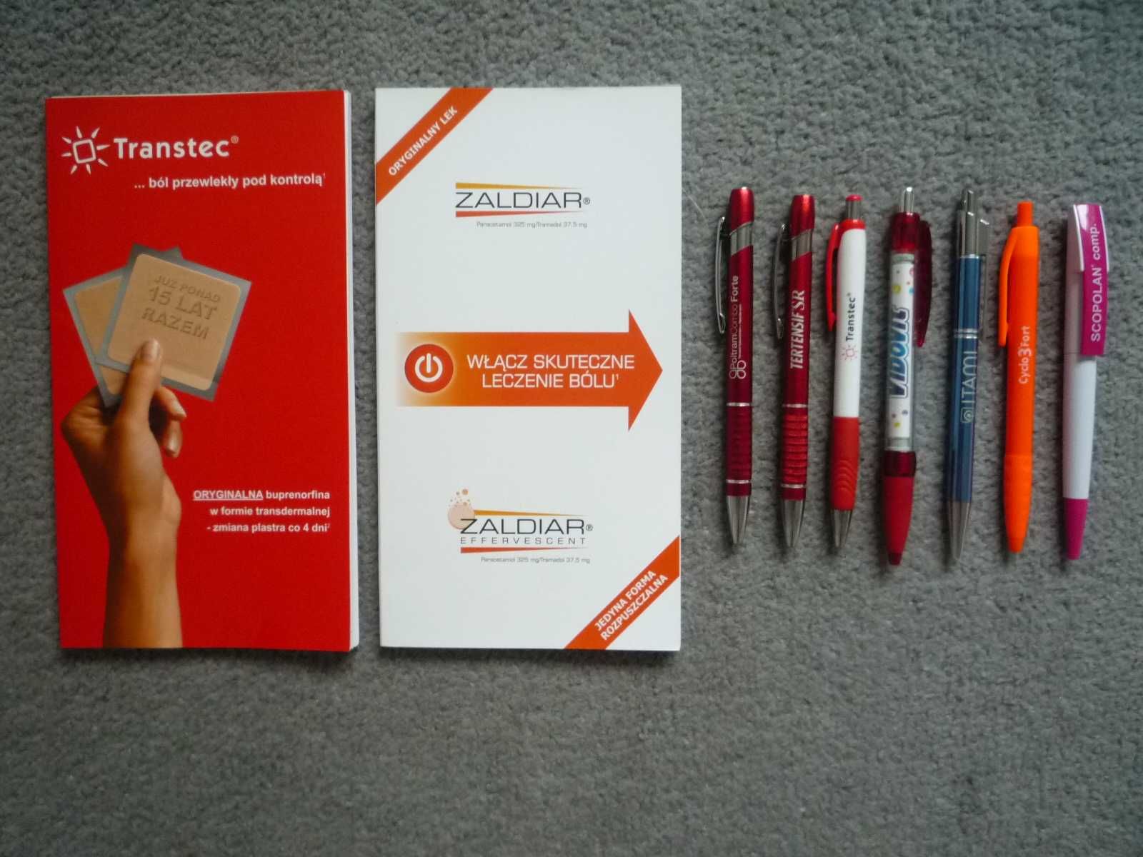 2 Notesy i 9 szt. długopisy Farmaceutyczne Nazwy leków