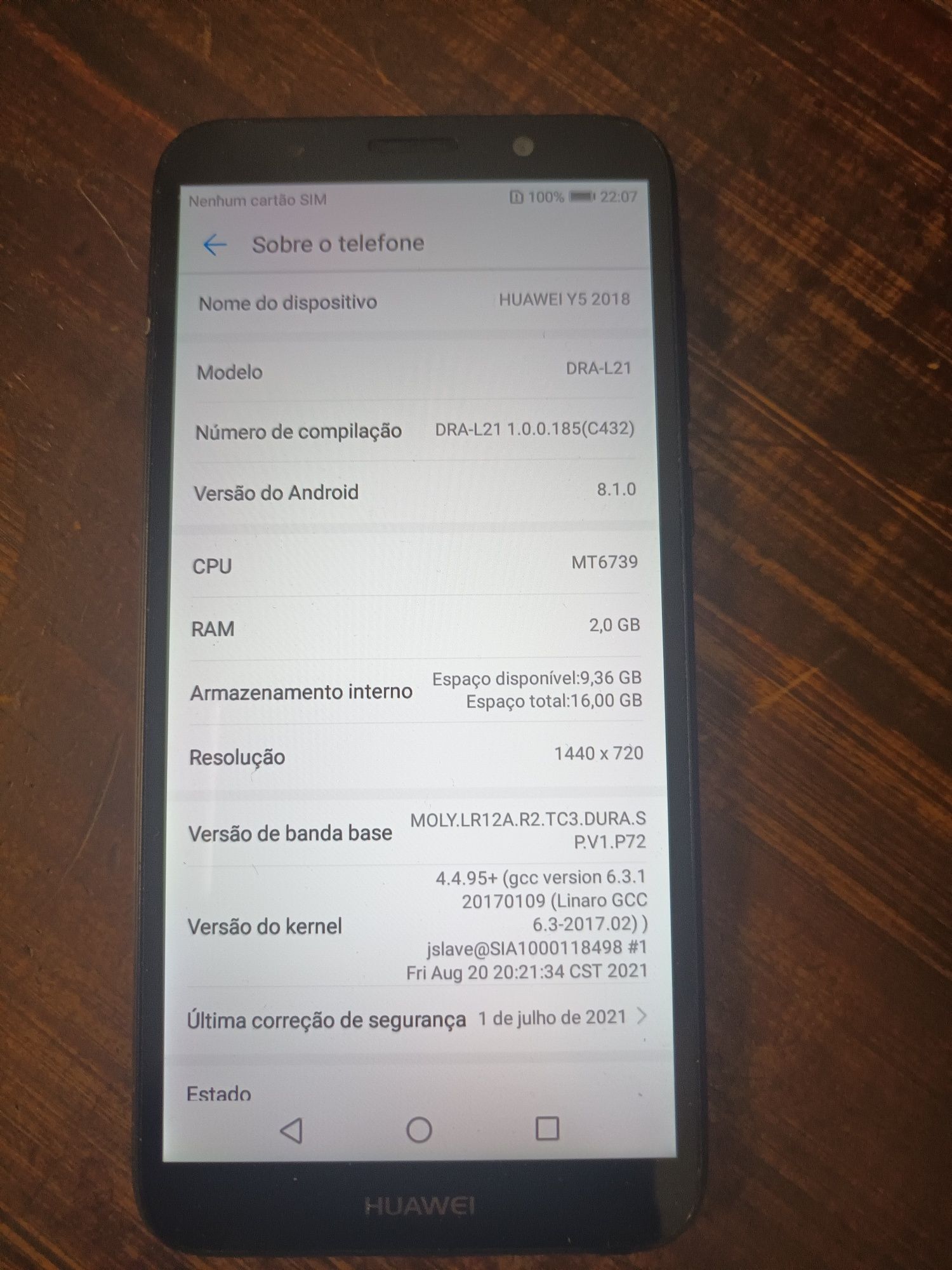 Huawei Y5 funciona 100%
