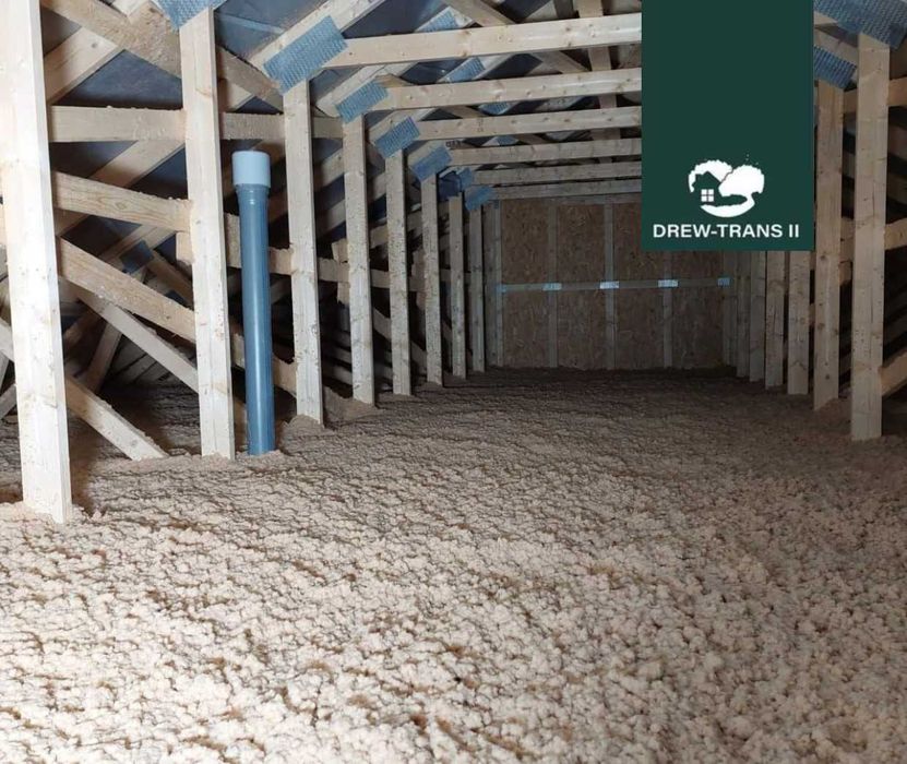 Docieplenia Izolacja wdmuchiwana, nadmuch celulozy / włókien drzewnych