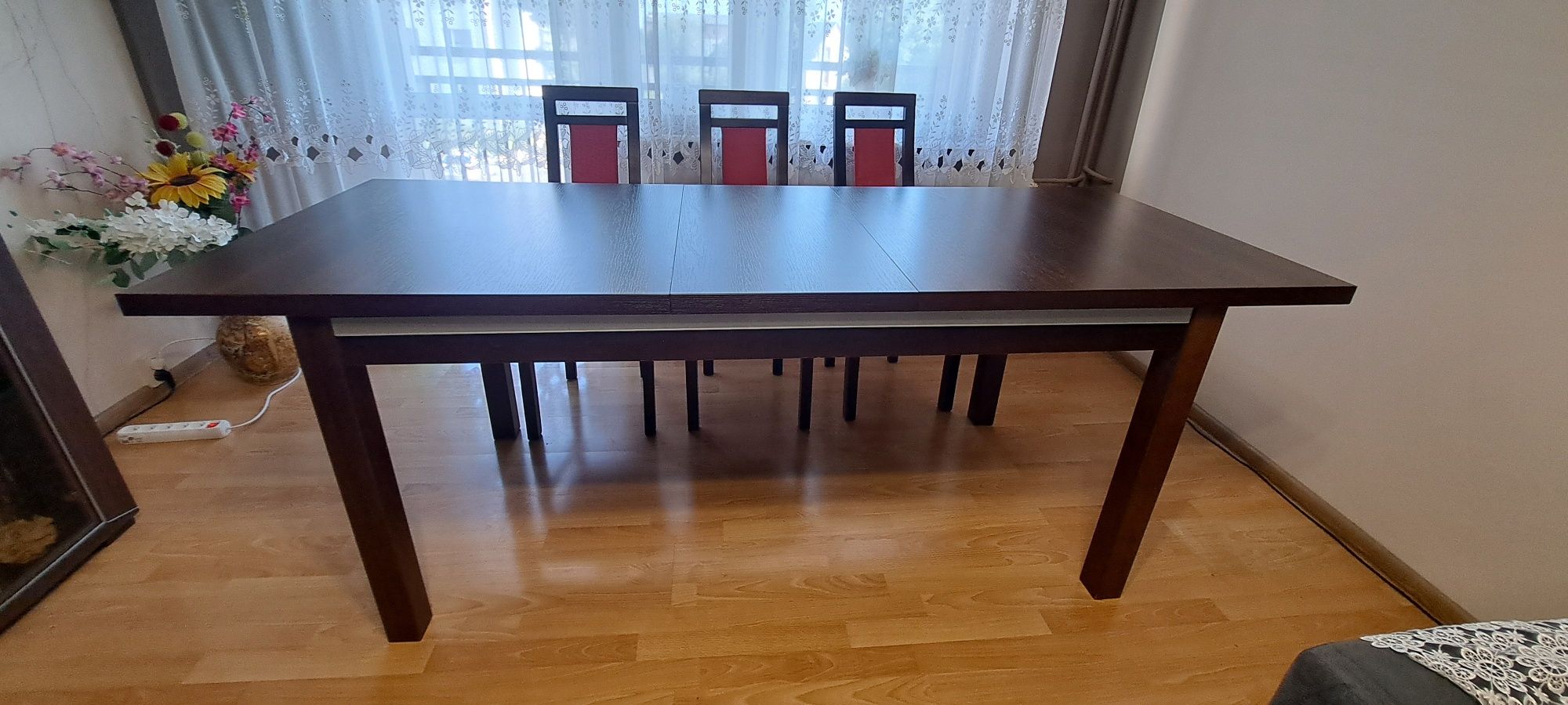 Stół z krzesłami, kolor Venga, 160 x 80, jadalnia/salon