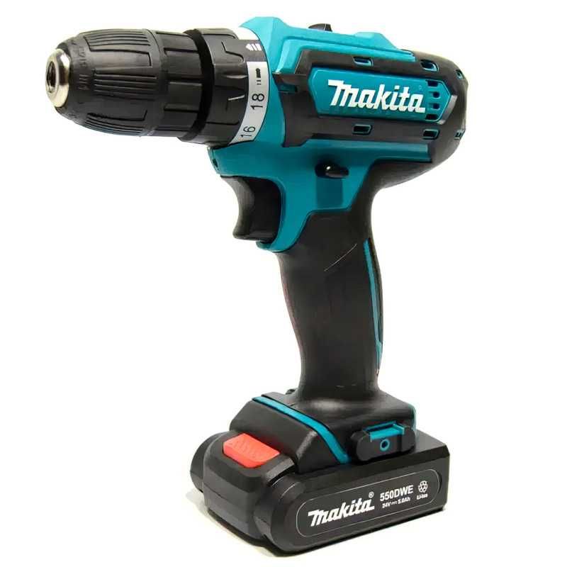 Шуруповерт Makita 24В, 5.0Ач с набором инструментов