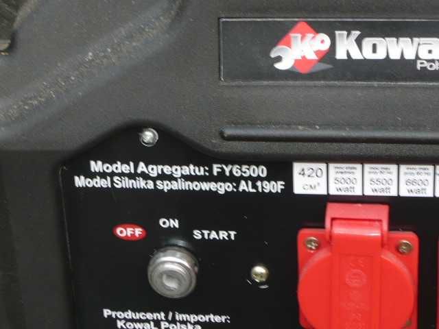NOWY agregat prądotwórczy KOWAL A6 moc prądnicy 6500W 3 fazy benzyna
