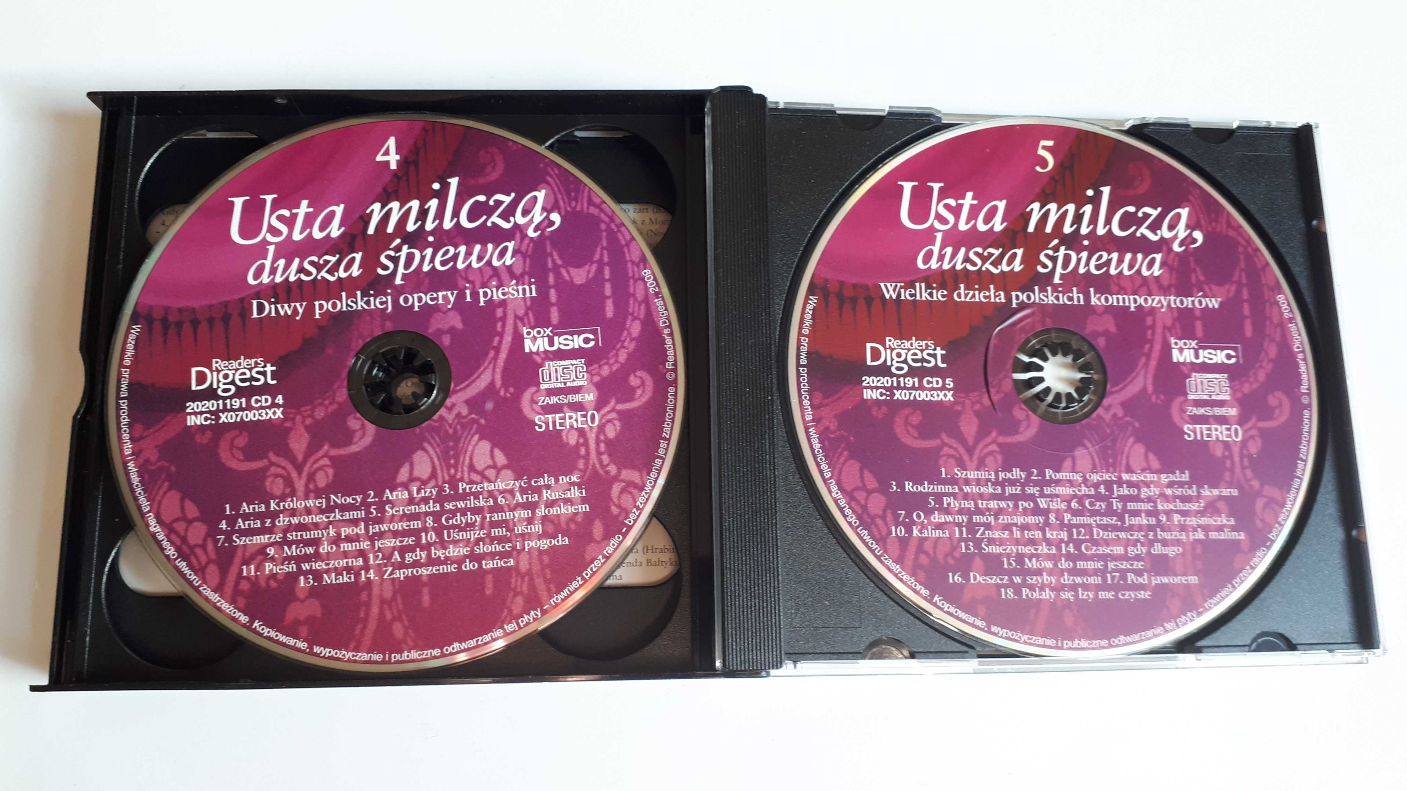 Album 5 CD Usta milczą dusza śpiewa. Przeboje opery i operetki.