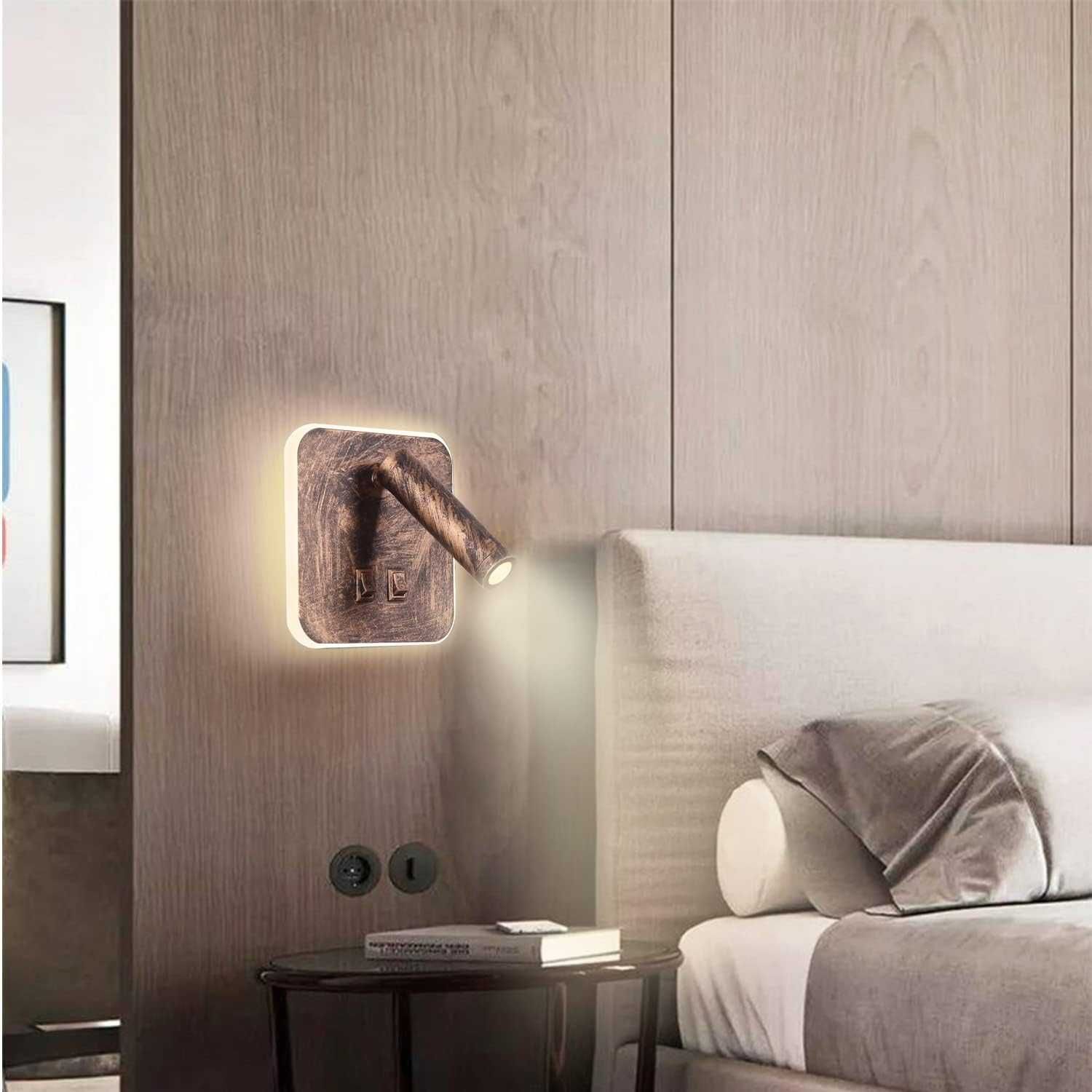 Lampa Ścienna Kinkiet LED Lampka Nocna 3W + 10W