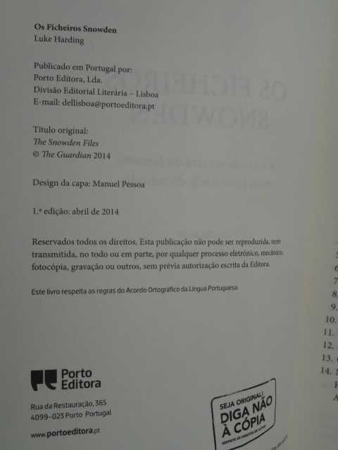 Os Ficheiros Snowden de Luke Harding - 1ª Edição