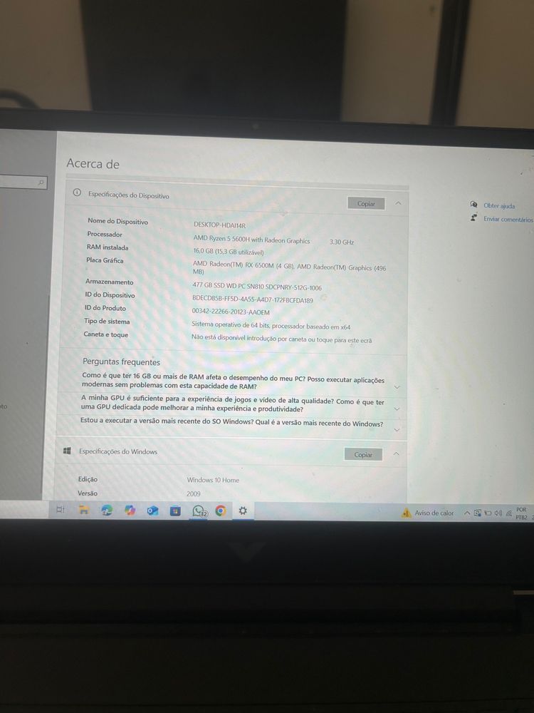 Pc Portátil Gaming HP Victus como novo