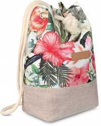 Plecak damski miejski kwiaty torba worek plecaczek torebka pojemna