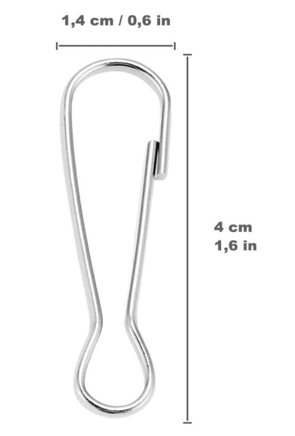 5x karabinek, klips do zawieszenia flagi, banerów, kluczy 40mm stalowy