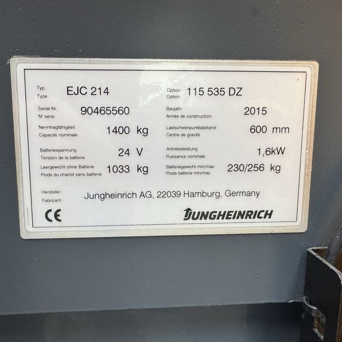 Електричний штабелер  Jungheinrich EJC 214 535DZ