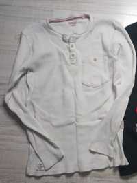 Biała kremowa bluzka na długi rękaw dla chłopca 164