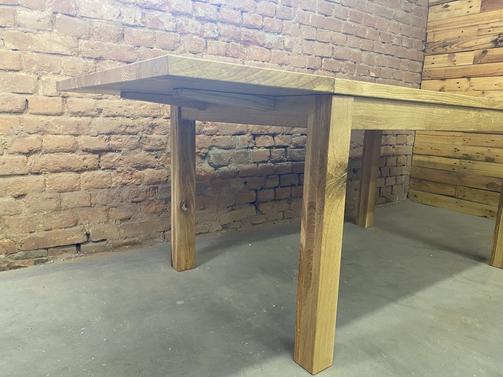 Stół dębowy z dostawkami 140cm+(2x40cm)x90x80