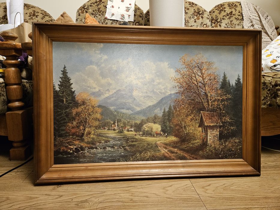 Obraz Glaßl Glabl duży jesienny górski pejzaż w drewnianej ramie