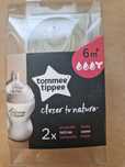 Tommee Tippee smoczki 6m+ 2 smoczki kaszka do butelek Closer to Nature