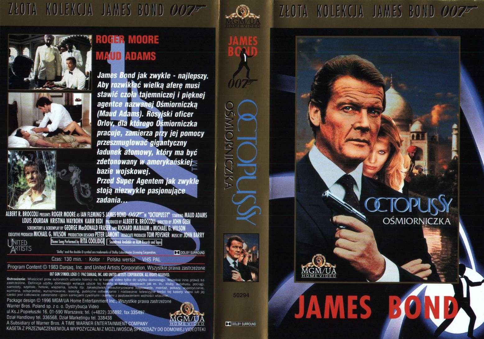 James Bond Moore Ośmiorniczka Zabójczy Widok Szpieg VHS Roger Moore