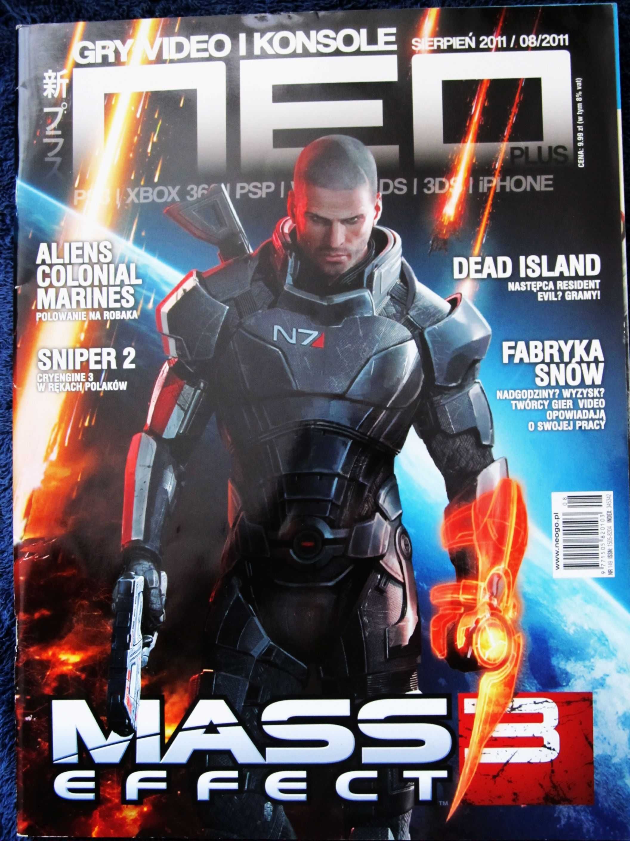 NEO sierpień 2011 Mass 3 Effect,Dead Island,Snipper 2,Aliens Colonial